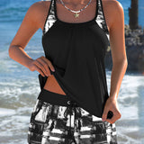 Set Tankini cu Top și Pantaloni Tie-Dye