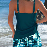 Set Tankini cu Top și Pantaloni Tie-Dye