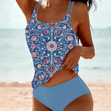 Costum de baie Tankini cu Două Curele