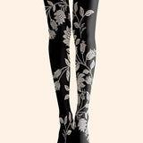 Viken | Pantaloni de Blană cu Desen Floral - Midnight Bloom Design