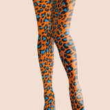 Viken | Șosete cu modele de leopard tropical portocaliu