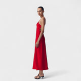 Claire | Rochie roșu carmin - Design minimalist și elegant
