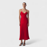 Claire | Rochie roșu carmin - Design minimalist și elegant