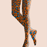 Viken | Șosete cu modele de leopard tropical portocaliu