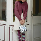 Viken | Ciorapi și pantaloni lungi cu dungi roșu-verzi Burgundy