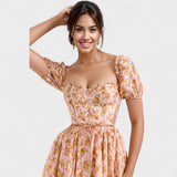 Valentīna | Rochie în culori de corai floral