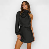 Livia | Rochie de satin asimetrică