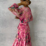 Luísa | Rochie tip wrap cu imprimeu floral și o atingere romantică