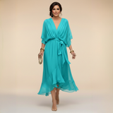 MARTA™ | Rochie din șifon cu decupaj în V