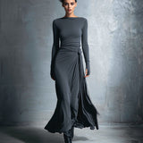 Gabriella | Rochie Lungă cu Nod Lateral