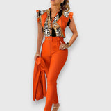 Lidija™ | Set Modern cu Imprimeu Leopard din Două Piese