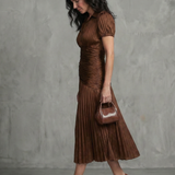 Teodora | Rochie midi cu brâu cu crochet