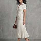 Teodora | Rochie midi cu brâu cu crochet