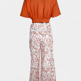 Olivia | Set Boho cu decolteu în V și pantaloni lați