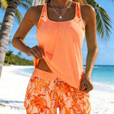 Elegant Tankini Imprimat cu Ocean