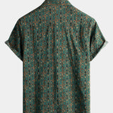 Jānis | Cămașă vintage verde din bumbac pentru bărbați