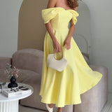 Isadora | Rochie Maxi Elegantă cu Umeri Goi și Drapaje