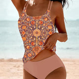 Costum de baie Tankini cu Două Curele