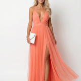 Tia | Rochie Maxi cu Decolteu V Profund și Cute