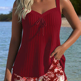 Costum de Baie Tankini Două Piese pentru Plajă