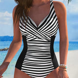 Costum de Baie cu Dungi Piesa Unică