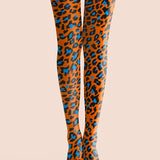 Viken | Șosete cu modele de leopard tropical portocaliu