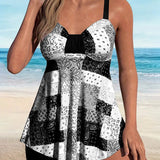 Îmbrăcăminte Tankini cu Două Piese cu Model
