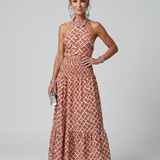 Amira | Midi Rochie cu Decupaje Geometrice
