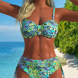 Costum de baie cu două piese și model leopard