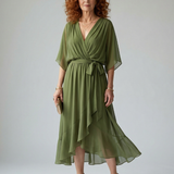Elric | Rochie midi Viegls cu drapaje