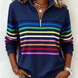 Maggie | Bluza colorată cu fermoar