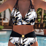 Bikini Două Piese Retro Tipărit