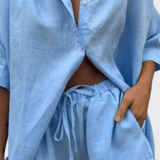 Anika | Set de pantaloni scurți și cămașă cu lănțișor în două piese