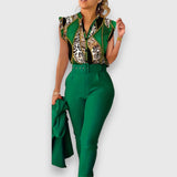 Lidija™ | Set Modern cu Imprimeu Leopard din Două Piese
