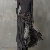Martina | Rochie Lungă cu Model Leopard