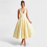 Halina | Rochie midi cu corset și volan