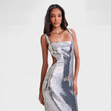 Sparkle | Rochie galaxie argintie — ediție de seară