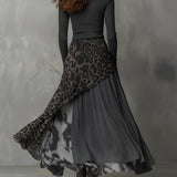 Martina | Rochie Lungă cu Model Leopard