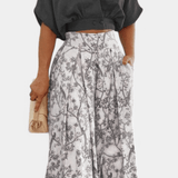 Olivia | Set Boho cu decolteu în V și pantaloni lați