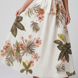 Wiese | Rochie Maxiă Botanică cu Panou și Halter Drapat