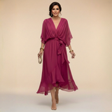 MARTA™ | Rochie din șifon cu decupaj în V