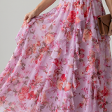 Nori | Rochie Maxi Floral cu Gât Halterneck