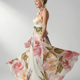 Amiel | Rochie Maxi cu Flori Ușoară