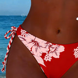 Bikini elegant cu gât halter, design simplist și sexy