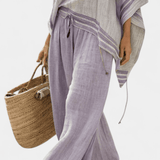 Natália | Elegant Bohemian Bardot Set din bambus ușor