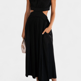 Jocelyn | Rochie Minimalistă cu Decupaj Înalt și Tăieturi pe Lateral