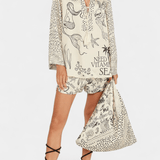 Amalia | Tricou scurt în stil Bohemian cu pantaloni elastici