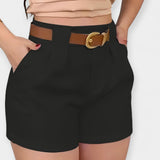 Jana | Pantaloni scurți plisați cu talie înaltă