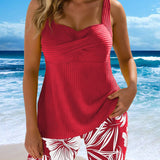 Compleu Tankini Imprimat Camuflaj cu Pantaloni Scurți pentru Băieți