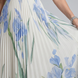 Ophelia | Rochie Midi Fără Mâneci cu Decolteu Pătrat și Motive Florale